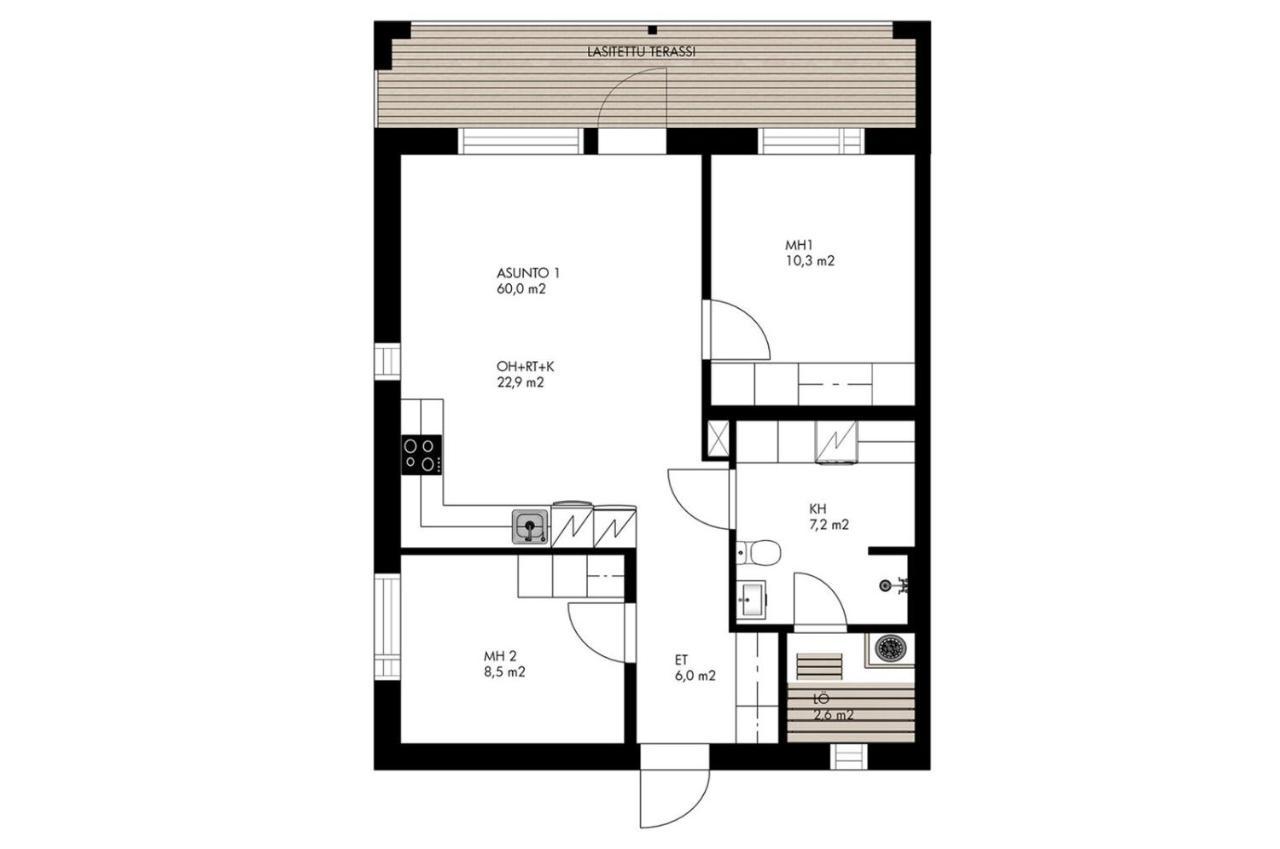 Apartment Tuomenkartano B1 Iso Huoneisto Saunalla Kalajoki Zewnętrze zdjęcie